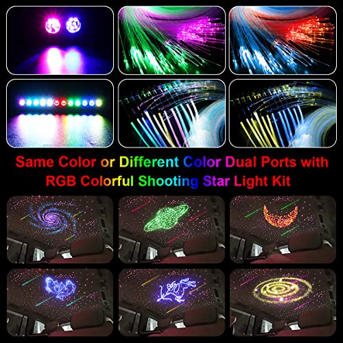 AKEPO 20W Dual Color Twinkle Fiber Optic Starlights Headliner Lights Kit DualHead Sound Activated APPRemote Control for CarHome Star Ceiling Light 900pcs 98ft3m Strands with Colorful Meteor - Image 3