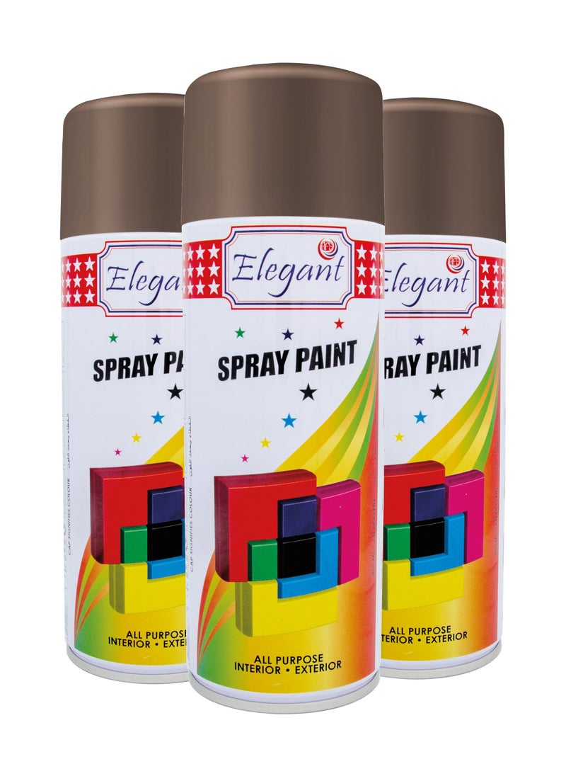 Elegant - طقم طلاء بخاخ مكون من 3 قطع بني 400 مل - Image 1