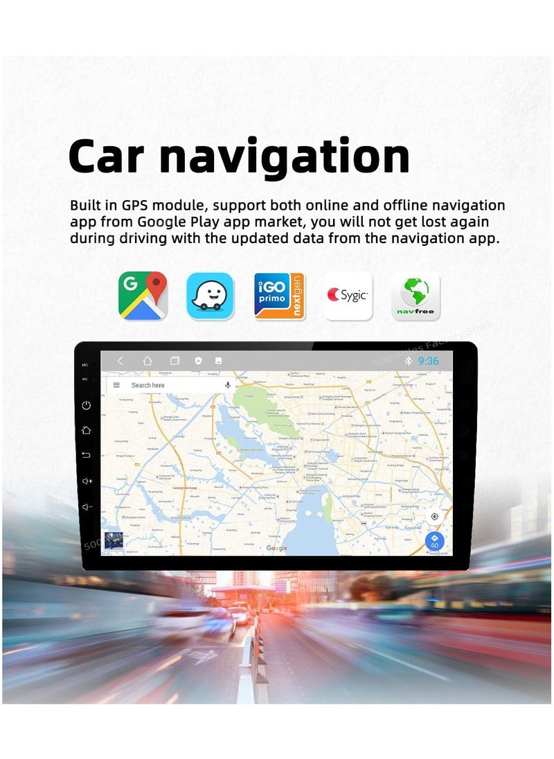 SHEZA STAR - Android Screen For Toyota Yaris 2014 To 2017 4GB RAM 64GB Memory Support Apple Carplay Android Auto Full HD Touch Screen 10 Inch built In Bluetooth USB Radio WiFi Play Store Backup Camera included - Image 1