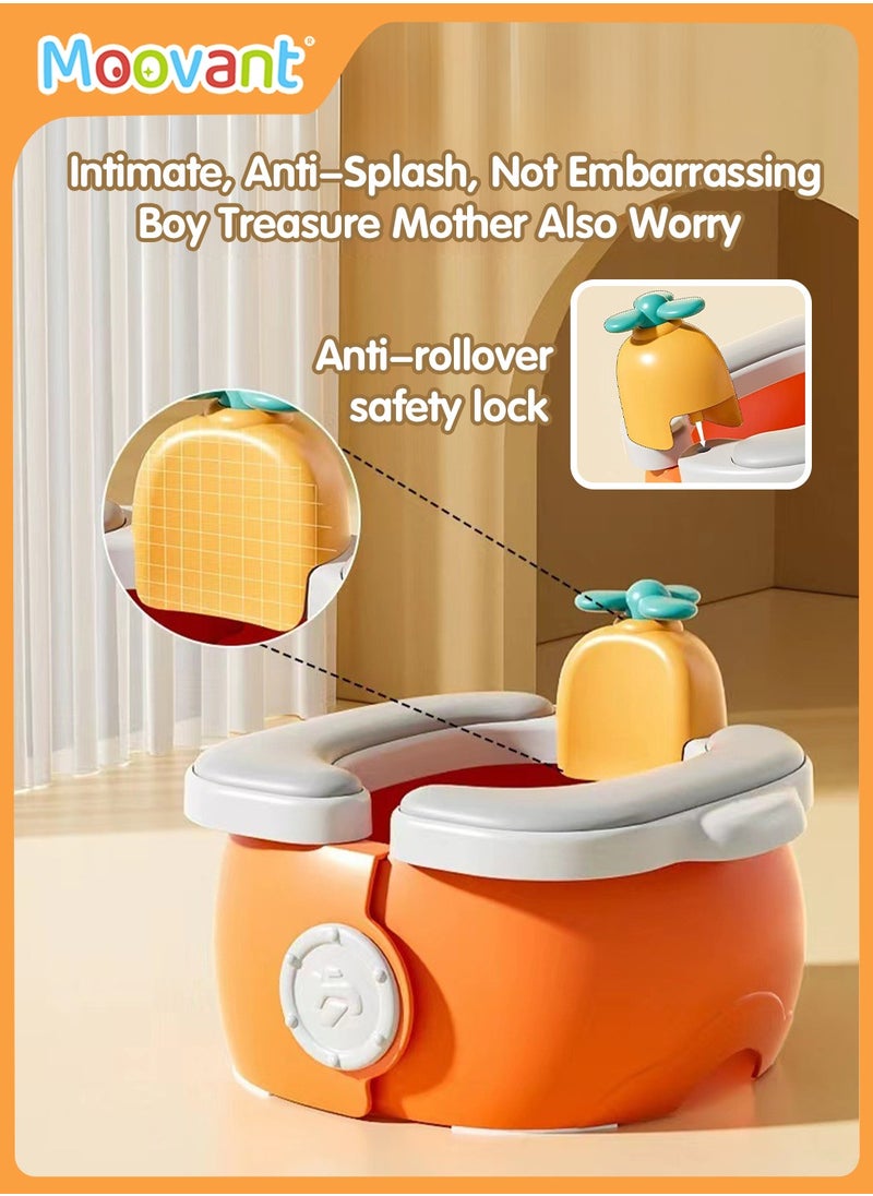 Moovant Kids Potty Training Seat with 20 Disposable Baggies, Portable Folding Mobile Toilet with PU Cushion, Car Emergency Toilet for Baby Girls Boys  - Image 4
