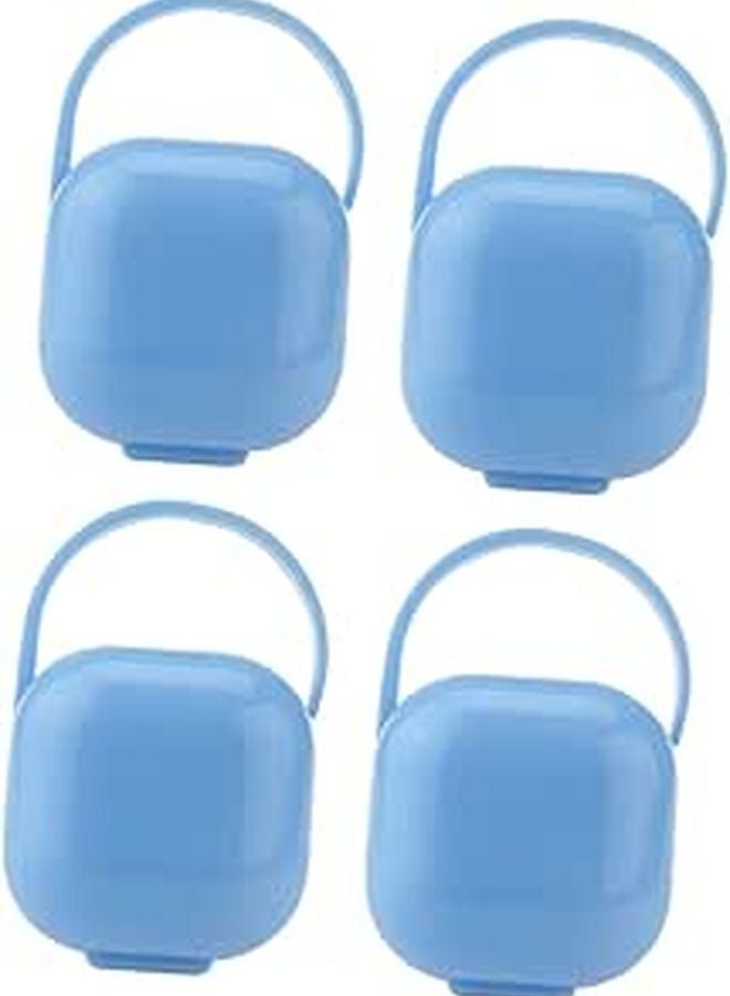 4pcs Portable Pacifier Storage Box with Lid Dustproof Teat Holder for Babies Travel Organizer