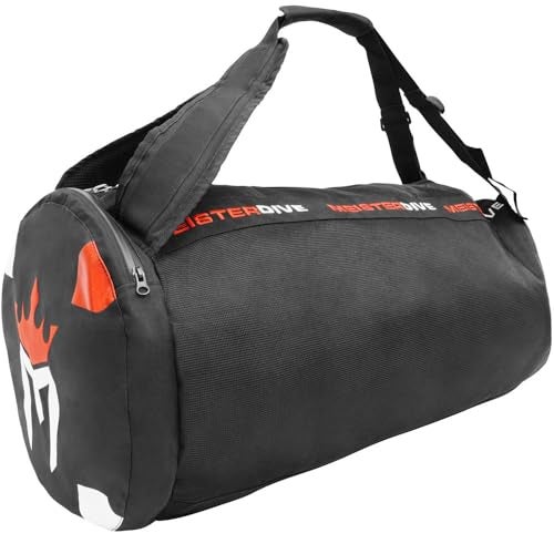 Meister Mesh Duffel Backpack Dive Bag w/Dry Pocket for Scuba & Snorkeling - Black, Black, X-Large 29" x 15" x 15" (74 x 38 x 38cm), Versatile - Image 1