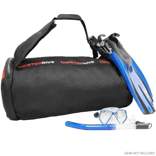 Meister Mesh Duffel Backpack Dive Bag w/Dry Pocket for Scuba & Snorkeling - Black, Black, X-Large 29" x 15" x 15" (74 x 38 x 38cm), Versatile - Image 4