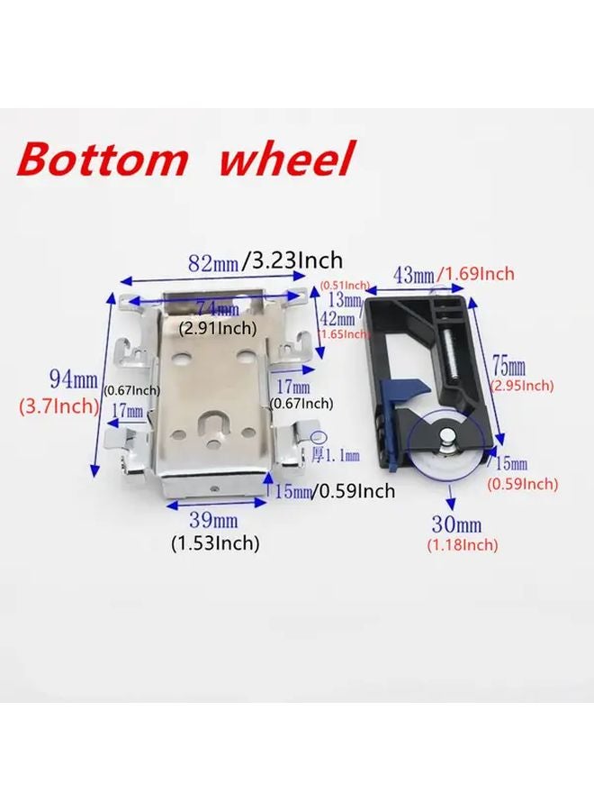 Bottom Wheel Sliding Door Parts Top Bottom Pulleys Rail Kits Cabinet Suspension Wheels - Image 1