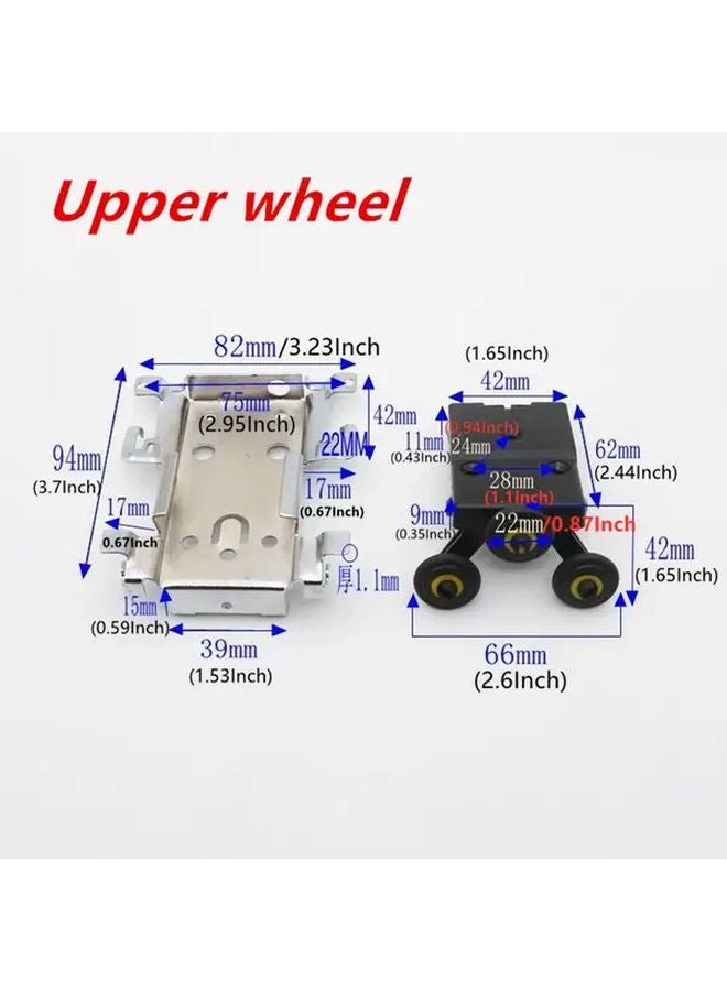 Bottom Wheel Sliding Door Parts Top Bottom Pulleys Rail Kits Cabinet Suspension Wheels - Image 3