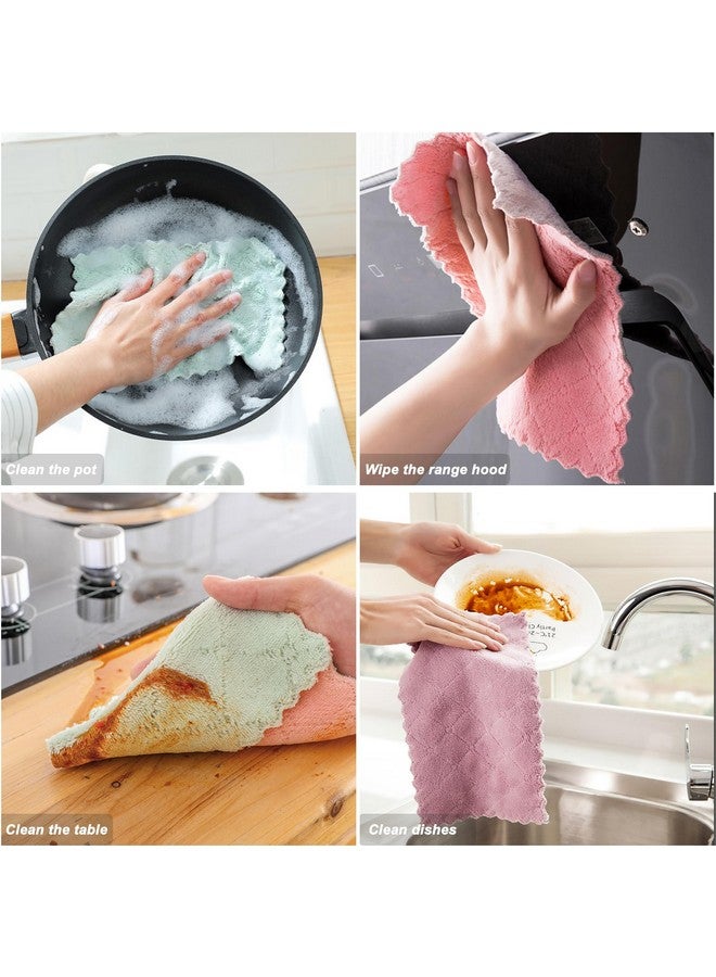 MISSJOJIAY 20 Pack Cleaning Cloth Kitchen Cloth, Dish Towels Super Absorbent Coral Velvet Dishtowels, Microfiber Premium Soft Tea Towels, Quick Dry Rags, Multipurpose Reusable Washcloths, Non-Stick Oil Cloths. - Image 3