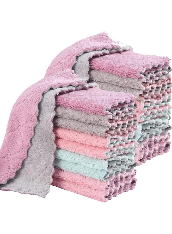 MISSJOJIAY 20 Pack Cleaning Cloth Kitchen Cloth, Dish Towels Super Absorbent Coral Velvet Dishtowels, Microfiber Premium Soft Tea Towels, Quick Dry Rags, Multipurpose Reusable Washcloths, Non-Stick Oil Cloths. - Image 1