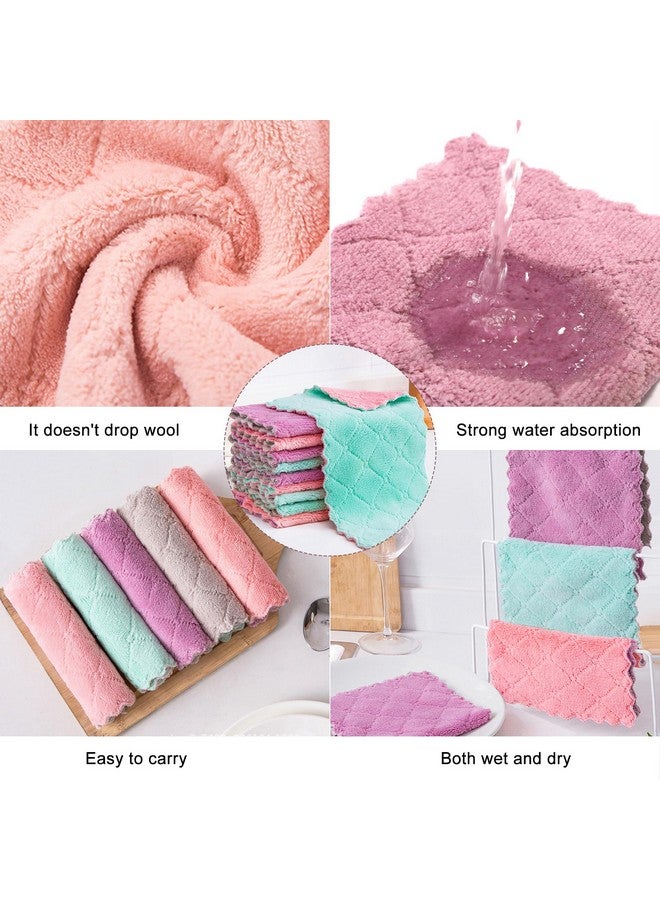 MISSJOJIAY 20 Pack Cleaning Cloth Kitchen Cloth, Dish Towels Super Absorbent Coral Velvet Dishtowels, Microfiber Premium Soft Tea Towels, Quick Dry Rags, Multipurpose Reusable Washcloths, Non-Stick Oil Cloths. - Image 2