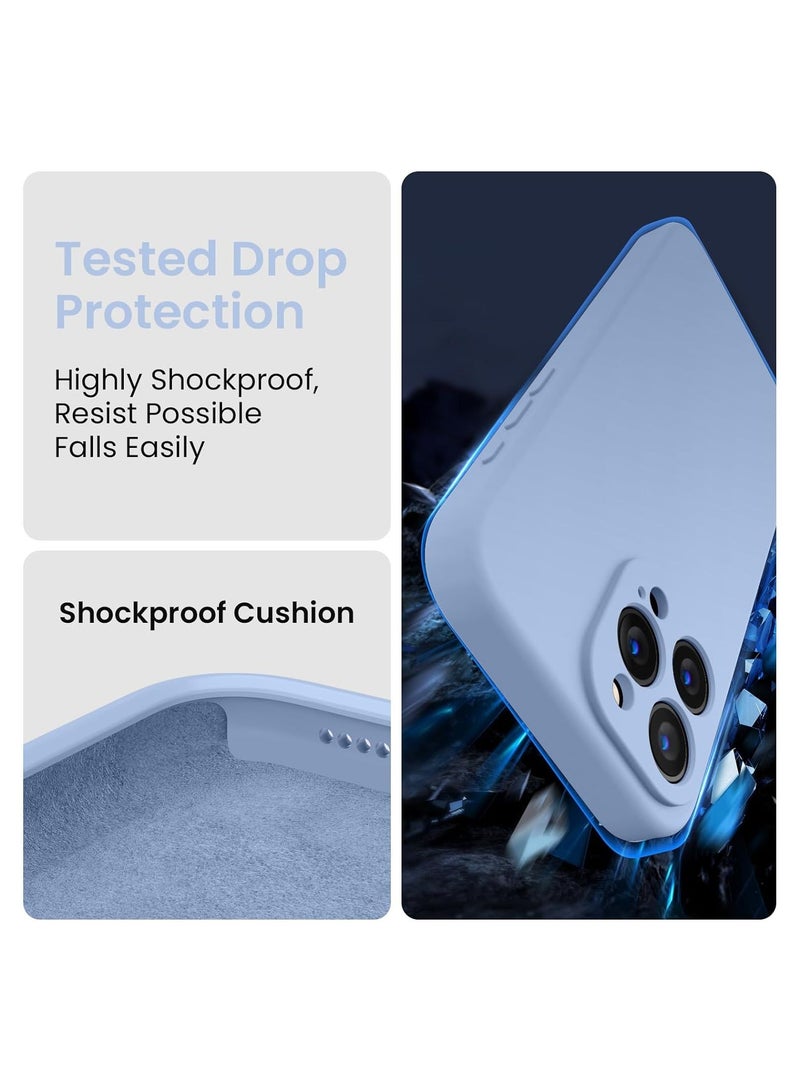 MUNTAQI Designed for iPhone 15 Pro Max Case, Silicone Upgraded [Camera Protection] for iPhone 15 ProMax Case with [2 Screen Protectors], Anti-Scratch Microfiber Lining, 6.7 inch, Light Blue - Image 4