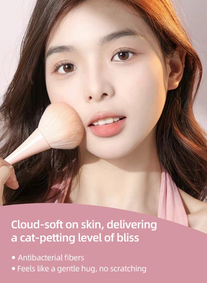 Zcheer 1pcs Large Mineral Powder Brush, Soft Fluffy Blush & Bronzer Brush, Professional Kabuki Makeup Brush, Nail Brush, Multi-Functional Face Brush-Pink - Image 5