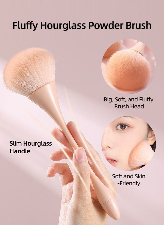 Zcheer 1pcs Large Mineral Powder Brush, Soft Fluffy Blush & Bronzer Brush, Professional Kabuki Makeup Brush, Nail Brush, Multi-Functional Face Brush-Pink - Image 2
