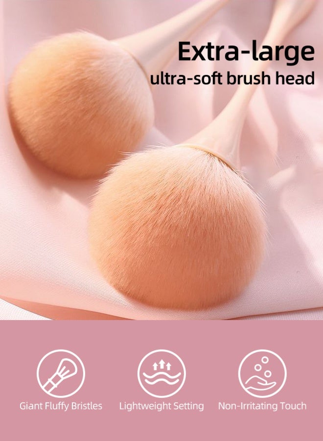 Zcheer 1pcs Large Mineral Powder Brush, Soft Fluffy Blush & Bronzer Brush, Professional Kabuki Makeup Brush, Nail Brush, Multi-Functional Face Brush-Pink - Image 3
