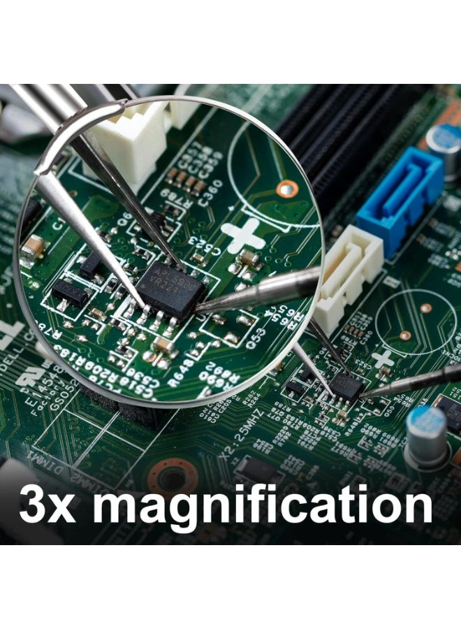 TERRIFI Soldering Station Helping Hands with Magnifying Glass - Third Hand Solder Tool PCB Holder - Heavy Duty Base Plate, Four Flexible Arms for Soldering and Electronic Repair - Image 3