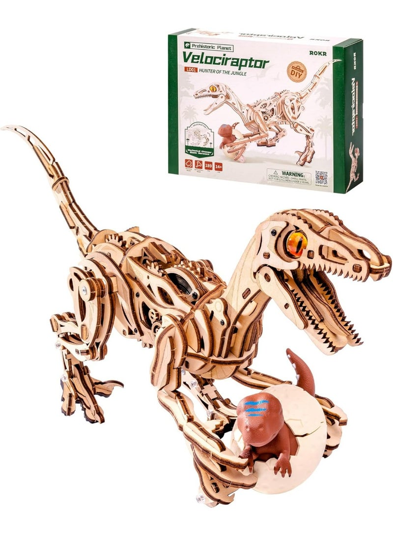 روبوتايم روكر فيلوسيرابتور - لغز ميكانيكي ثلاثي الأبعاد خشبي LD01 - Image 1