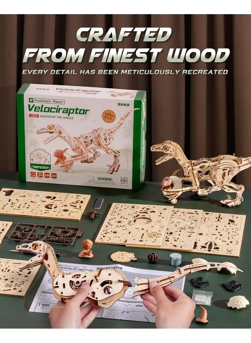 روبوتايم روكر فيلوسيرابتور - لغز ميكانيكي ثلاثي الأبعاد خشبي LD01 - Image 5