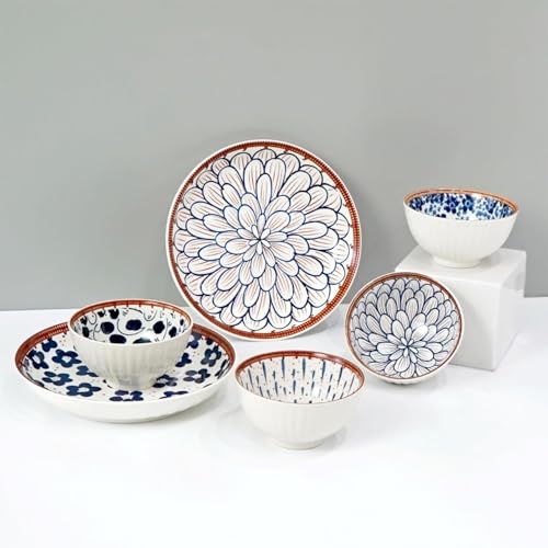 DANSR Ceramic Dinner Set with Plates & Bowls (6 Pieces) – Microwave & Dishwasher Safe Porcelain Crockery Set for Home, Design Dinnerware Set, Plates and Bowls Set for Dining, Housewarming & Gift - Image 2