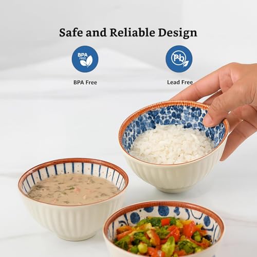 DANSR Ceramic Dinner Set with Plates & Bowls (6 Pieces) – Microwave & Dishwasher Safe Porcelain Crockery Set for Home, Design Dinnerware Set, Plates and Bowls Set for Dining, Housewarming & Gift - Image 5