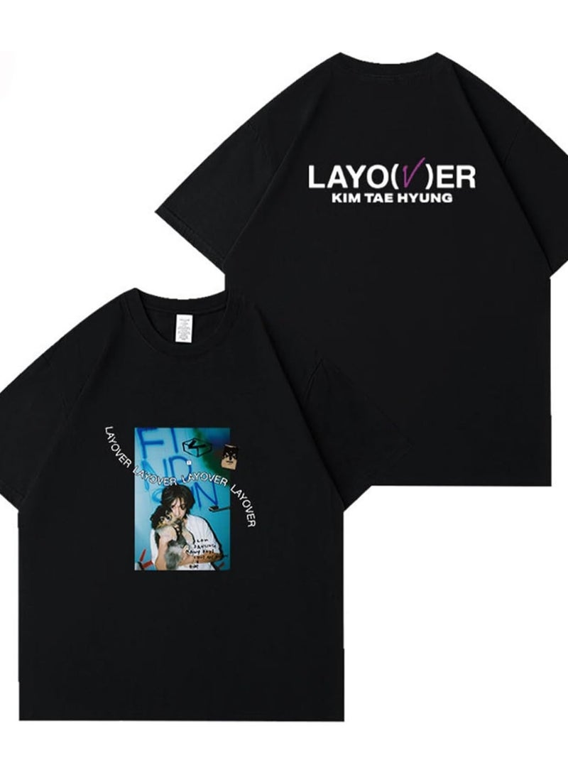 BTS Unisex Printed Cotton T-Shirt for Men and Women – Comfortable K-Pop Fan Merch, Casual Everyday Wear