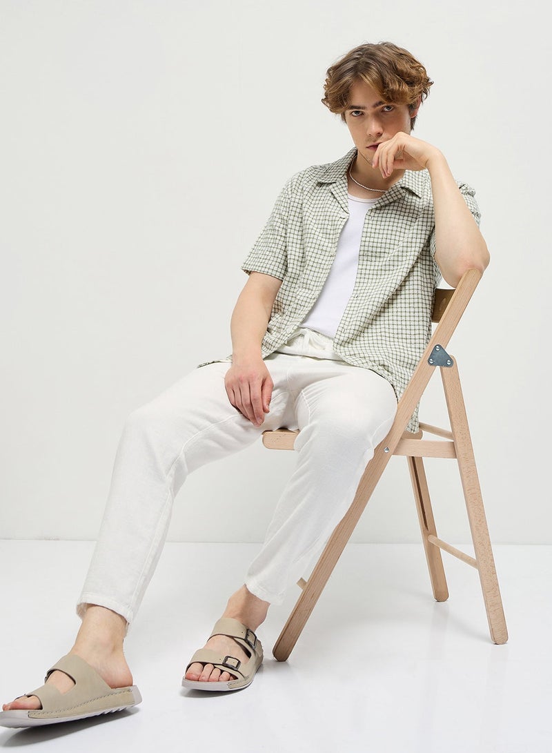 THE BEAR HOUSE Cotton Shirt for Men | Slim Fit, Short Sleeve, Casual or Formal Button-Down | Soft, Breathable Fabric for Work, Everyday, & All-Season Wear in Stylish - Image 3