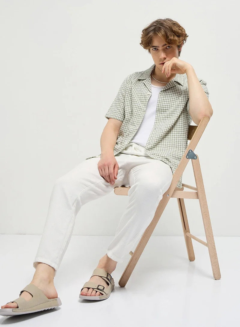 THE BEAR HOUSE  Cotton Shirt for Men | Slim Fit, Short Sleeve, Casual or Formal Button-Down | Soft, Breathable Fabric for Work, Everyday, & All-Season Wear in Stylish for Men | Best Price UAE