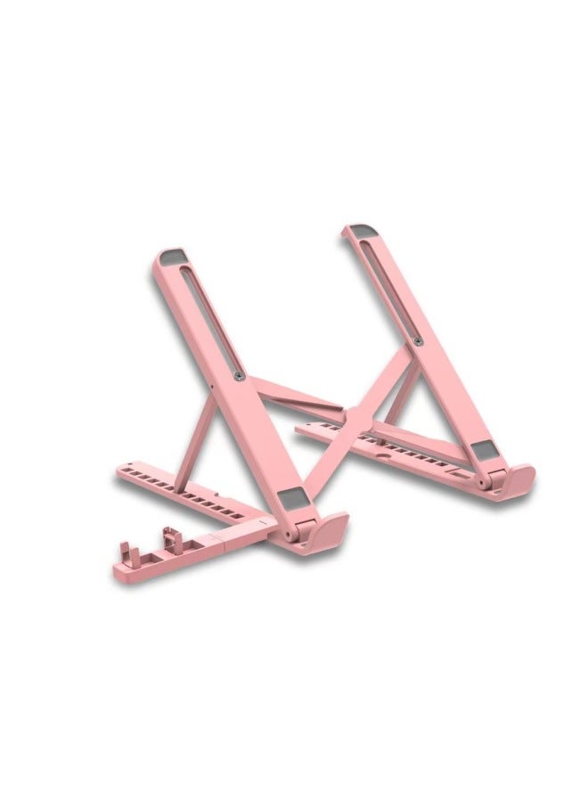 Laptop Stand Desktop Bracket Radiator Vertical Rack Liftable Folding Portable Mobile Phone Support Frame-Color:Pink +13 + Color Box Storage Bag - Image 1