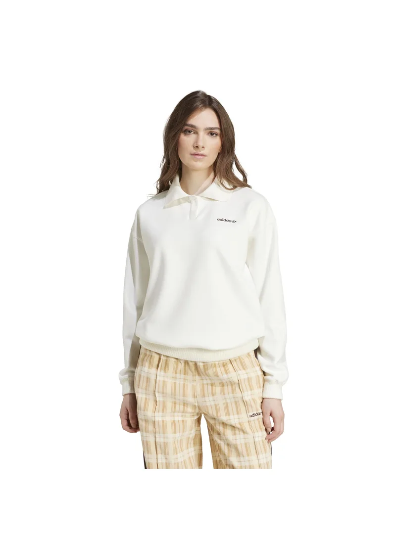 اديداس adidas SUEDE SWEAT White Originals Women SWEATSHIRTS