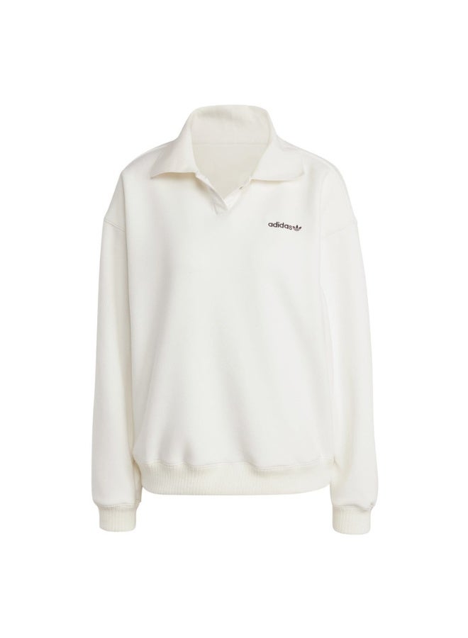 Adidas adidas SUEDE SWEAT White Originals Women SWEATSHIRTS  - Image 2