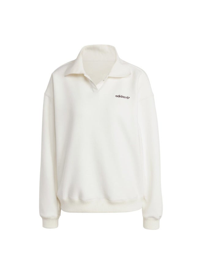 Adidas adidas SUEDE SWEAT White Originals Women SWEATSHIRTS  - Image 1