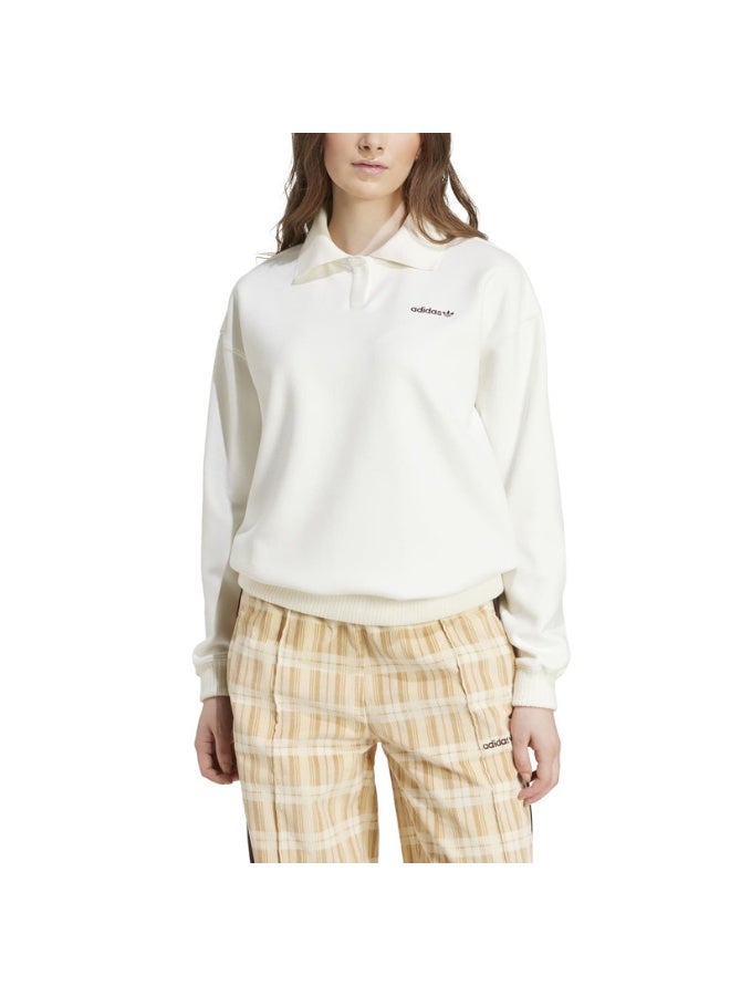 Adidas adidas SUEDE SWEAT White Originals Women SWEATSHIRTS  - Image 4