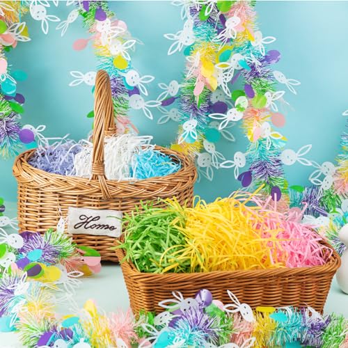 Gloreyan 6 Colors/4.3oz Easter Grass Shredded Paper Filler Raffia Paper Filler for Easter Gift Wrapping Basket Filling Birthdays Weddings Party Supply - Image 4