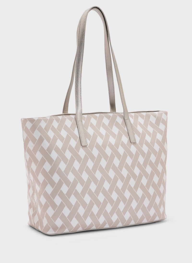 ELLA 2 In 1 Printed Large Tote Bag With Coin Pouch  - Image 3