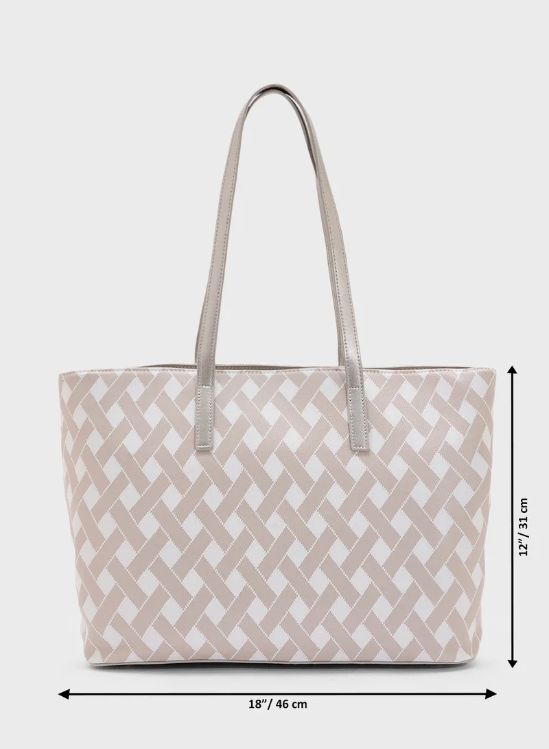 ELLA 2 In 1 Printed Large Tote Bag With Coin Pouch