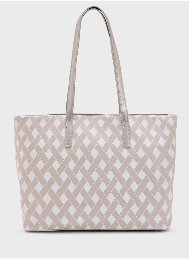 ايلا 2 In 1 Printed Large Tote Bag With Coin Pouch