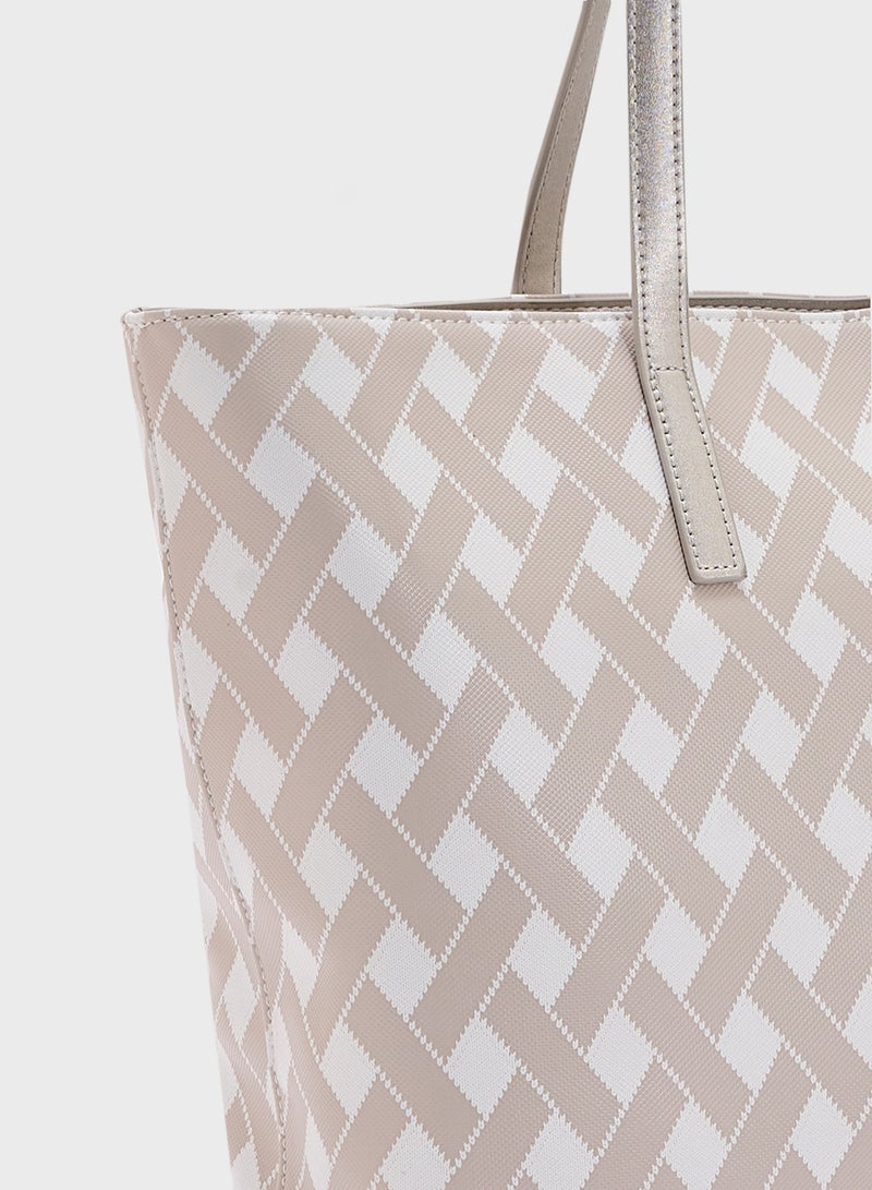 ELLA 2 In 1 Printed Large Tote Bag With Coin Pouch  - Image 4
