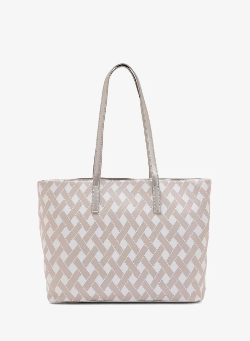 2 In 1 Printed Large Tote Bag With Coin Pouch