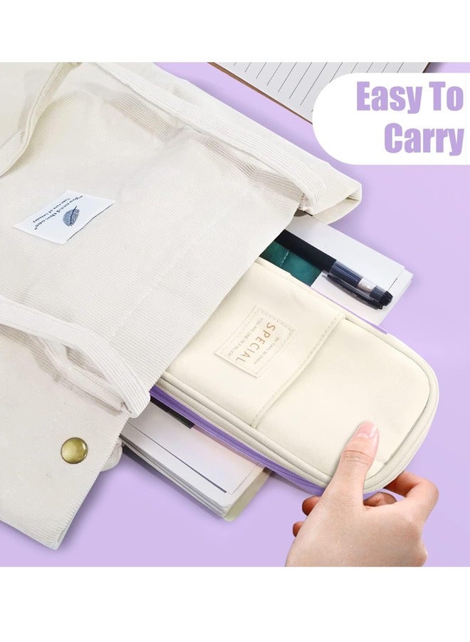 حافظة أقلام رصاص كبيرة السعة للمكتب والجامعة والمدرسة وحقيبة تخزين كبيرة وحقيبة حامل وصندوق منظم (أرجواني) - Image 5