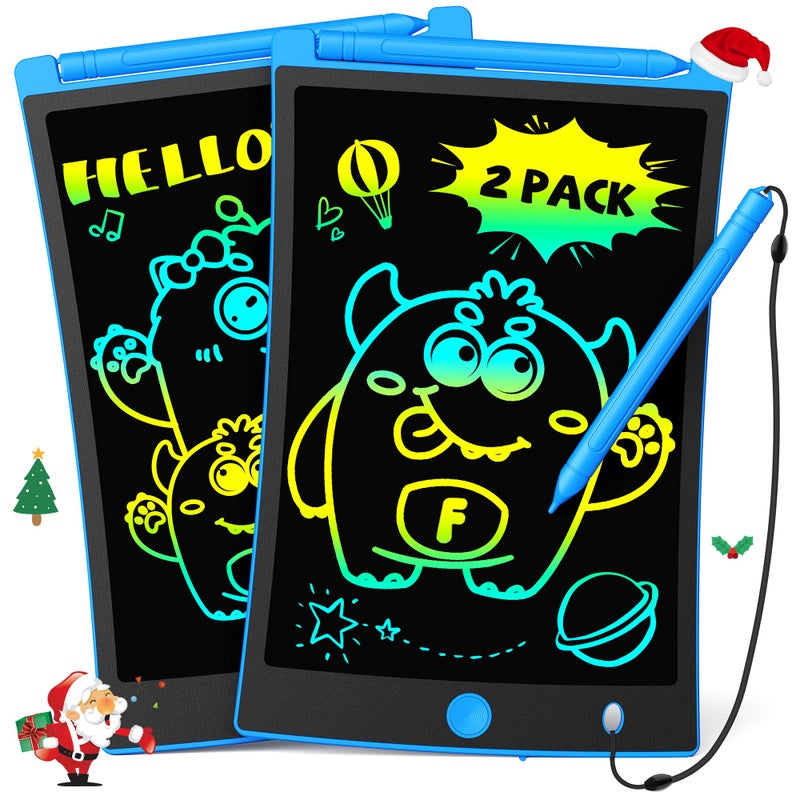 TEKFUN 2 Pack LCD Writing Tablet with Stylus, 8.5in Erasable Doodle Board Mess Free Drawing Pad for Kids, Car Trip Educational Toys Birthday Christmas Gift for 3 4 5 6 7 Girls Boys (2*Blue) - Image 1