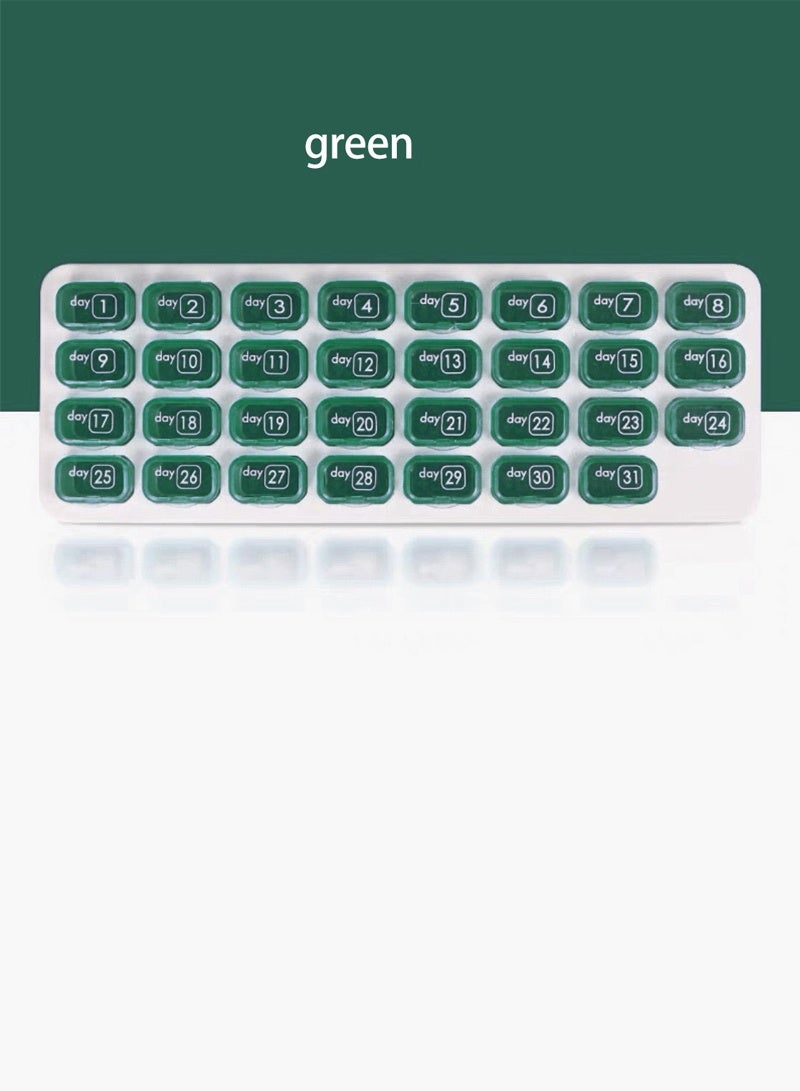 lebonaer Monthly Pill Organizer - 31 Day Pill Organizer with Large Removable Medication Pods, Portable Pill Case Box and Holder for Daily Medicine and Vitamins, Great for Travel （Green） - Image 3