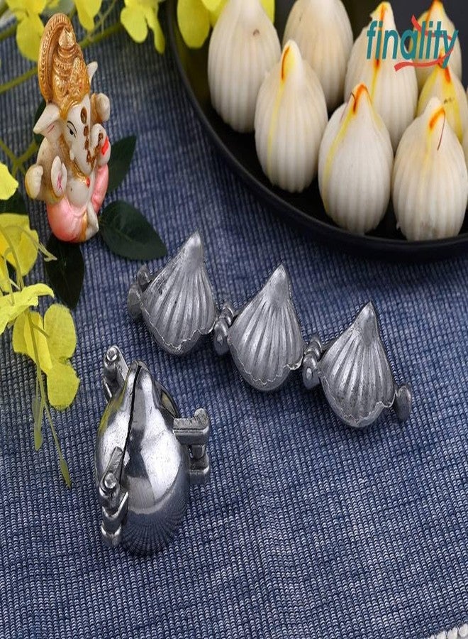 FINALITY Aluminium Modak Maker Mold (3 Pcs/Large) for Ganpati Festival | Multi-Purpose Mould for Modak, Momos, Gujiya - Perfect for Home-Made Delicacies | Ideal for Ganesh Chaturthi - Image 4