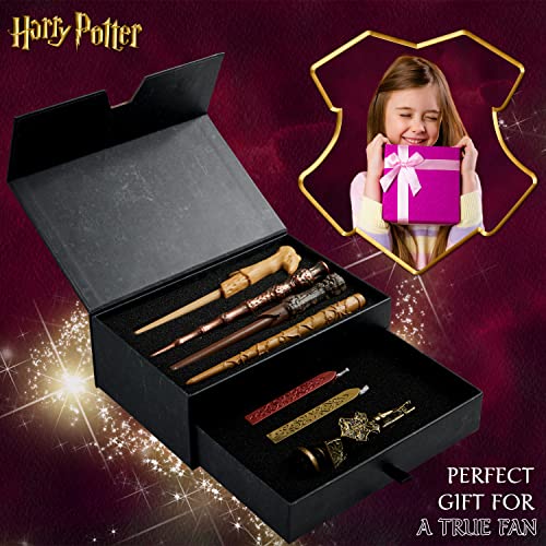 Harry Potter Writing Set Wand Pens Stationery Box for Boys Girls Teens Adults with Envelopes Paper Wax Stick Stamp Marauders Map Gifts for Kids - Image 2