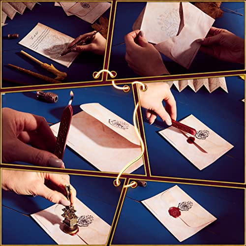 Harry Potter Writing Set Wand Pens Stationery Box for Boys Girls Teens Adults with Envelopes Paper Wax Stick Stamp Marauders Map Gifts for Kids - Image 4