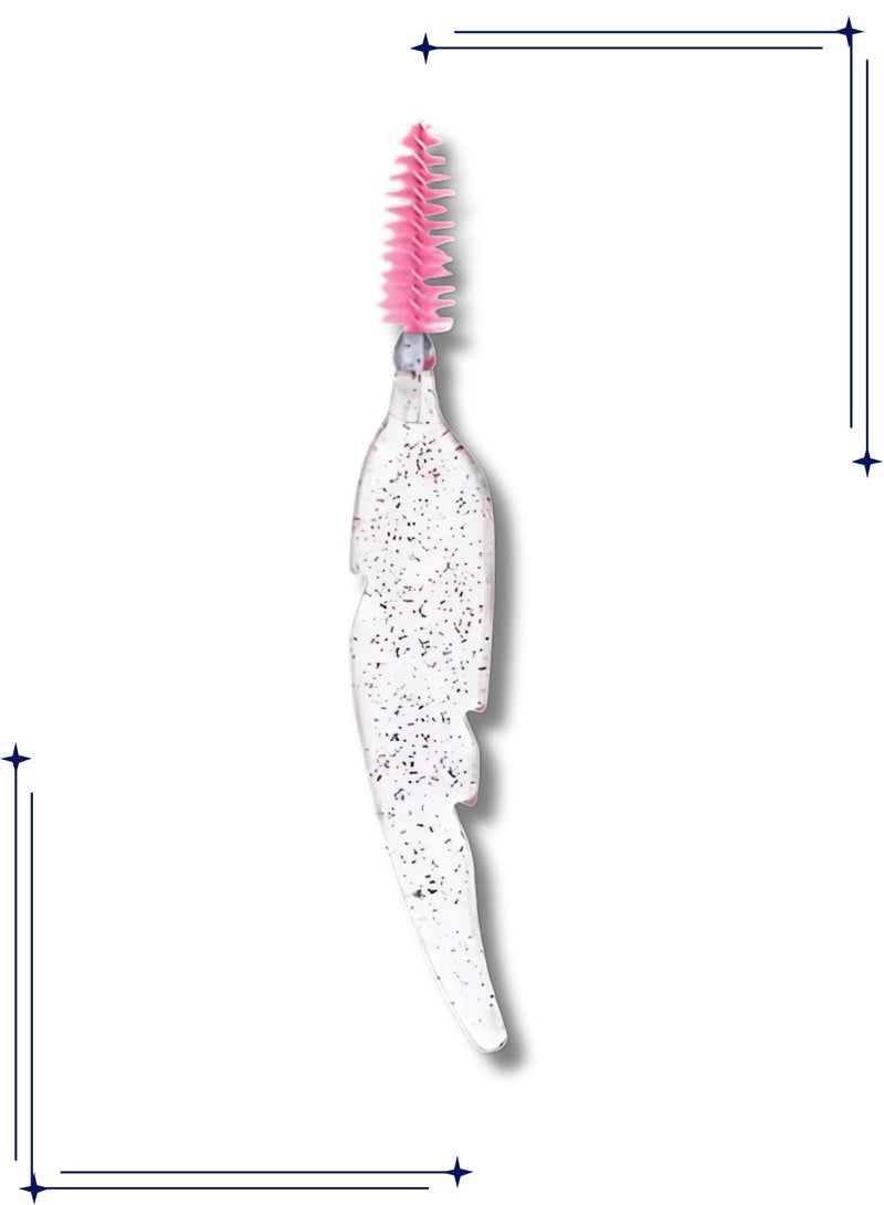 فرشاة الحواجب والرموش الكريستالية اللامعة على شكل ريشة - Image 1