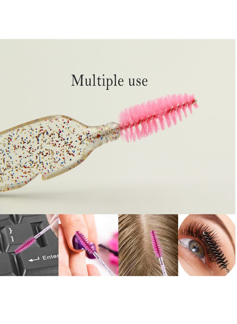 فرشاة الحواجب والرموش الكريستالية اللامعة على شكل ريشة - Image 3