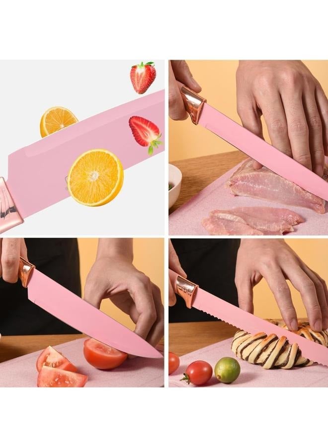 Executive LLC Premium Silicone Cooking Utensils, Non-stick Kitchen Utensil Set, Wooden Handle Non Toxic BPA FreeKitchen Utensil Set 19 Piece Cooking Tools Kit Includes Knives, Spatulas, Spoons, Ladles for Professional Chefs or Home Cooks(Pink) - Image 4