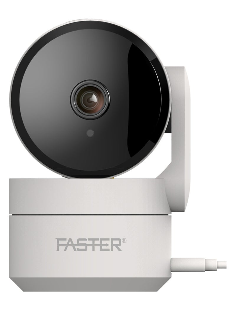 Faster - 3MP Smart WiFi Security Camera - 2304x1296P HD Resolution - 355° Viewing Angle, Indoor & Outdoor Surveillance - 2-Way Audio, Night Vision & Motion Detection - SD Card Storage & Remote Access - Image 1