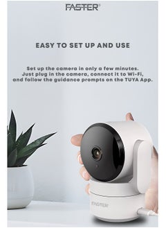 Faster 3MP Smart WiFi Security Camera - 2304x1296P HD Resolution - 355° Viewing Angle, Indoor & Outdoor Surveillance - 2-Way Audio, Night Vision & Motion Detection - SD Card Storage & Remote Access  - Image 4
