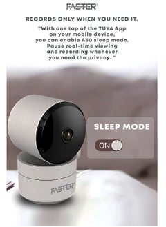 Faster 3MP Smart WiFi Security Camera - 2304x1296P HD Resolution - 355° Viewing Angle, Indoor & Outdoor Surveillance - 2-Way Audio, Night Vision & Motion Detection - SD Card Storage & Remote Access  - Image 3
