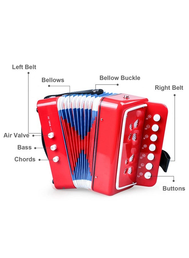 Tosnail Kids Piano Percussion Accordion Musical Toy, Red - Image 3