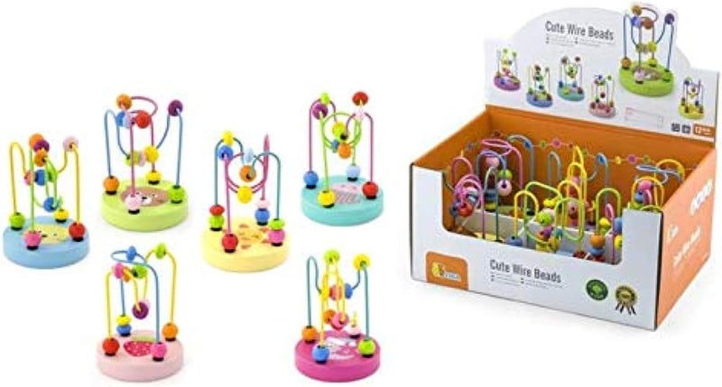 VIGA Mini Bead Maze - Montessori Wooden Fine Motor Toy for Sensory Play - Image 1