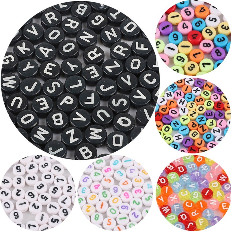4*7Mm Acrylic Loose Beads English Letter Flat Beads Diy Children'S Early Education Beaded Jewelry Accessories Bracelet Weaving - Image 3